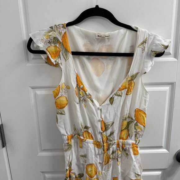 For Love and Lemons Size Medium Limonada Lemon print Jumpsuit - Picture 4 of 5